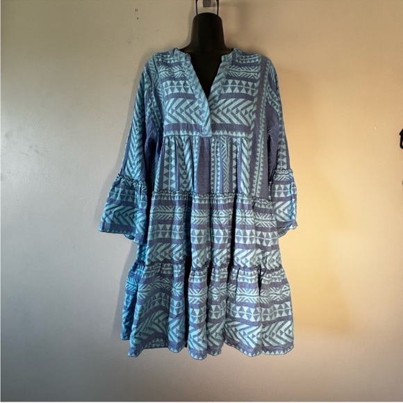 Devotion TWINS Blue Patterned Mini Dress - Picture 4 of 13